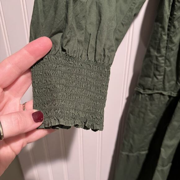 Hill House Naomi Nap Dress Leaf Green Smocked Bodice Square Neckline XXL - Picture 5 of 8